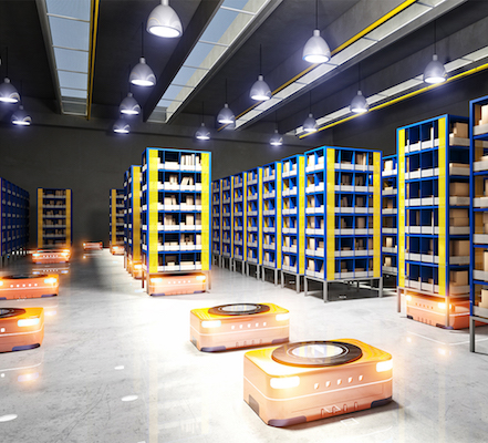 automated modern warehouse 3d image